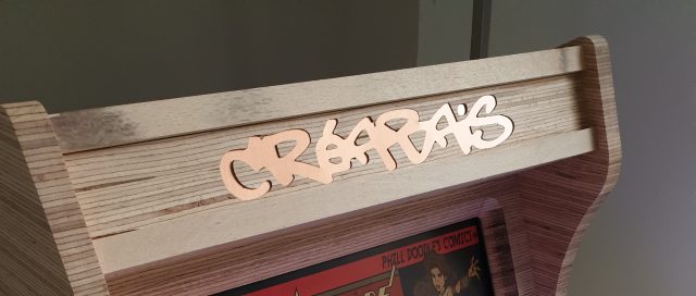 Borne Arcade Creabais Baubuche Et Dibond Cuivre Zoom Partie Haute — Creabais, mobilier sur-mesure