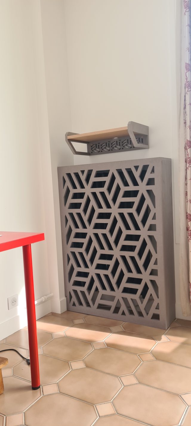 Cache Radiateur Valchromat Gris — Creabais, mobilier sur-mesure